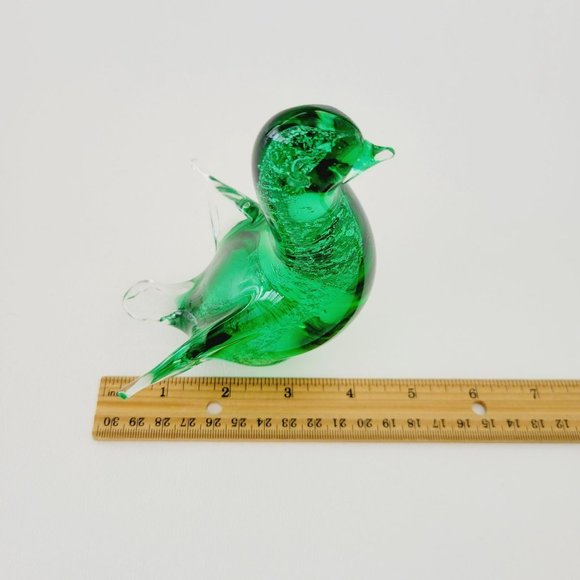 Venetian Glass Penguin Green Figurine Paperweight Made in Italy Animal Decor - Picture 10 of 11